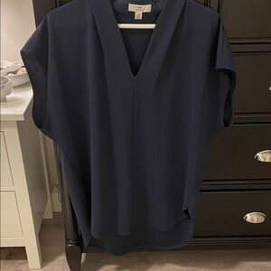 Halston Navy Blue Blouse